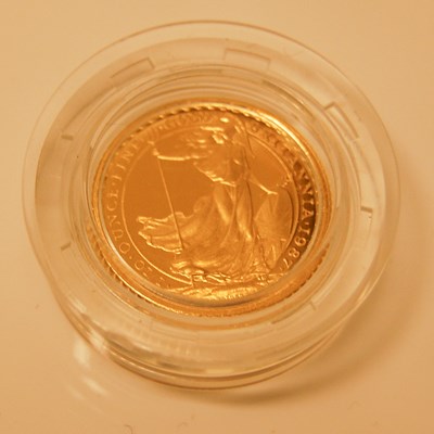 Lot 213 - A 1/10th oz fine gold Britannia coin dated...