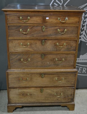 Lot 760 - A Georgian chest on chest having two over five...