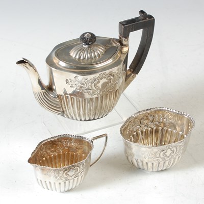 Lot 118 - A Birmingham silver three piece bachelors tea...