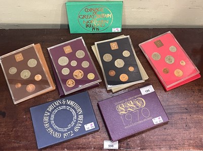 Lot 195 - Seven proof coin sets of Great Britain and...
