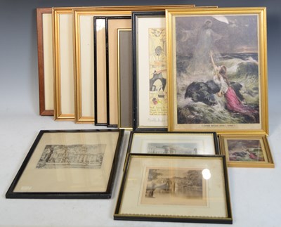 Lot 738 - A collection of decorative prints to include a...