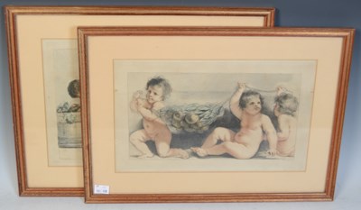 Lot 549 - F.Bartolozzi after Guercino Four putti making...
