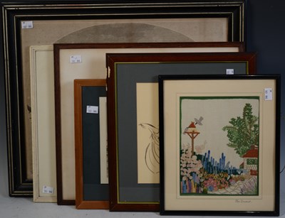 Lot 696 - A collection of pictures which includes, an...