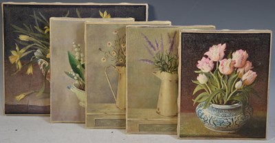 Lot 537 - A collection of five vintage still lifes...