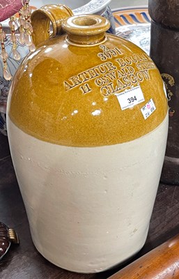Lot 394 - A 20th century stoneware flagon with carry...