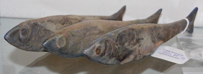Lot 221A - Three contemporary ceramic fish models with a...