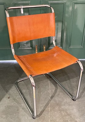 Lot 679 - A set of four mid-century Italian leather and...