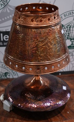 Lot 705 - A 20th century copper table lamp, with...