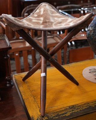 Lot 698 - A 20th century wooden tripod folding safari...