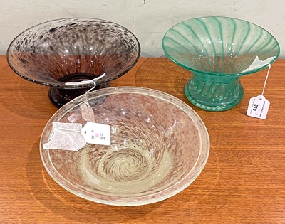 Lot 319 - Three Monart style glass bowls, to include a...
