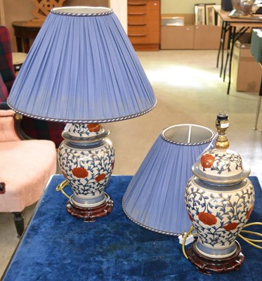 Lot 426 - A pair of 20th century ceramic table lamps, of...
