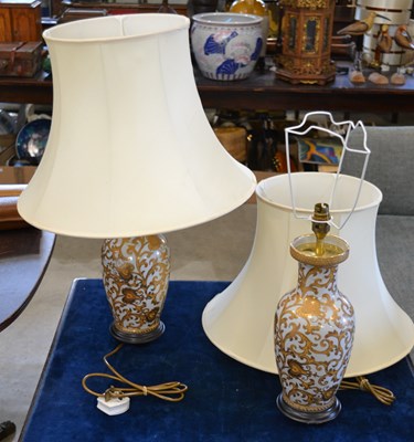 Lot 421 - A pair of Chinese style porcelain vases, later...