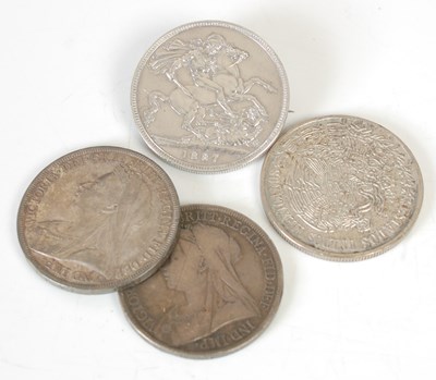 Lot 202 - A Victorian silver Crown, 1893; two other...