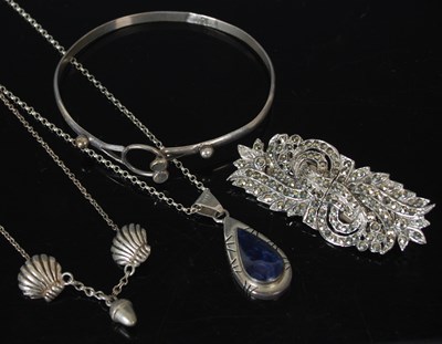 Lot 75 - A Mexican silver pendant; another silver...