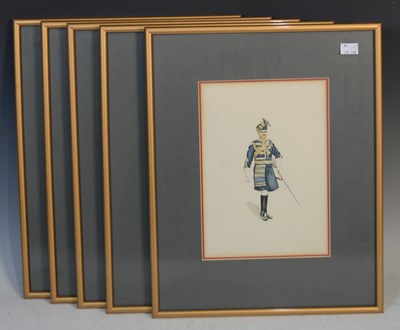 Lot 540 - A collection of five watercolours depicting...