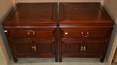 Lot 735 - A pair of 20th century Chinese rosewood end...