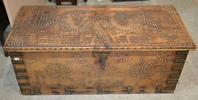 Lot 749 - A Zanzibar brass studded chest, fitted with...