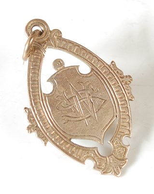 Lot 29 - A 9ct gold medal, initialled 'W.S.', the...