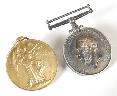 Lot 102 - Great War interest: a pair of service medals,...