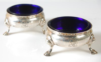 Lot 105 - A pair of Georgian London silver salts,...