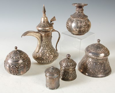 Lot 128 - A collection of Middle Eastern silver, to...