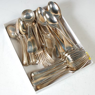 Lot 144 - A late Victorian part silver canteen of...