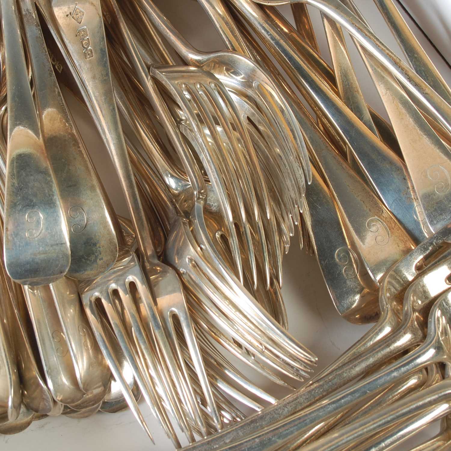 Lot 144 - A late Victorian part silver canteen of...
