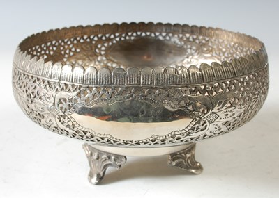 Lot 136 - A Middle Eastern white metal, silver, circular...