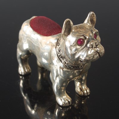 Lot 163 - A Continental silver pin cushion, in the form...