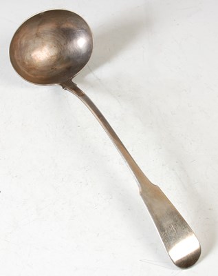 Lot 177 - A Scottish George IV silver soup ladle,...