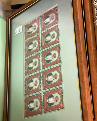 Lot 505 - A box of assorted stamps to include framed...