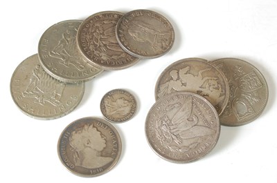 Lot 201 - A collection of nine assorted coins, to...