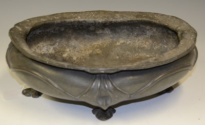 Lot 446 - An Art Nouveau pewter jardiniere, sitting 12cm...