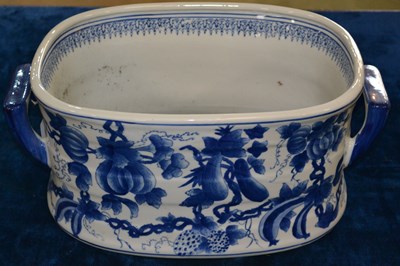 Lot 439 - A 20th century blue and white foot bath...