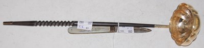 Lot 258 - A Sheffield silver toddy ladle with baleen...