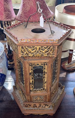 Lot 399 - An antique giltwood Chinese hanging palace...