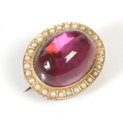 Lot 40A - A late 19th century yellow gold amethyst and...