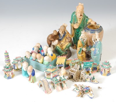 Lot 347B - Three Chinese biscuit porcelain figures, one...