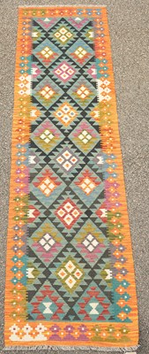 Lot 781 - A Maimana Kilim runner, the sky blue ground...