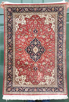 Lot 790 - A Persian silk rug / wall hanging, the...