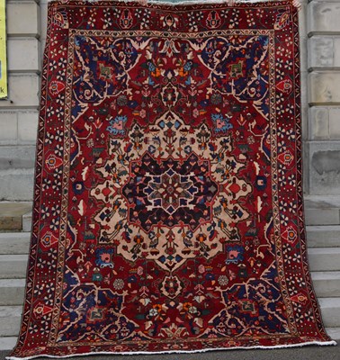 Lot 805 - A Persian Bakhtiari carpet, the rectangular...