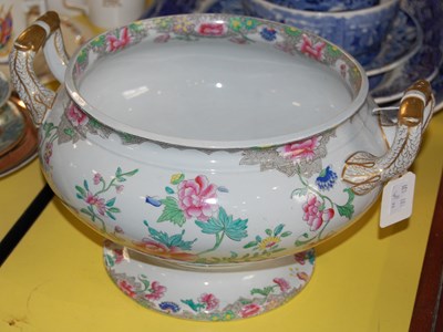 Lot 391 - A Spode Newstone floral decorated twin handled...