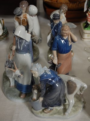 Lot 456 - A group of seven Royal Copenhagen figures,...