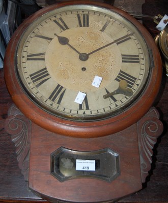 Lot 419 - A mahogany wall clock with Roman numeral dial