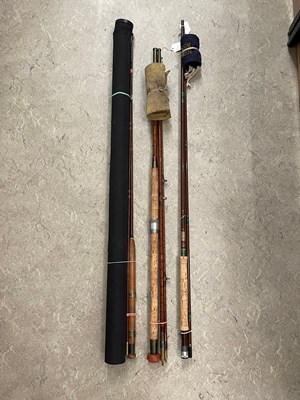 Lot 426 - A group of three fishing rods to include Hardy'...