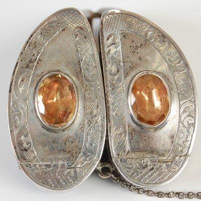 Lot 266 - A Scottish double deer's foot snuff box, the...