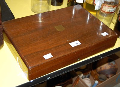 Lot 466 - A mahogany part canteen of fish knives and forks
