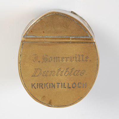 Lot 267 - A Scottish foal's foot snuff box, with brass...