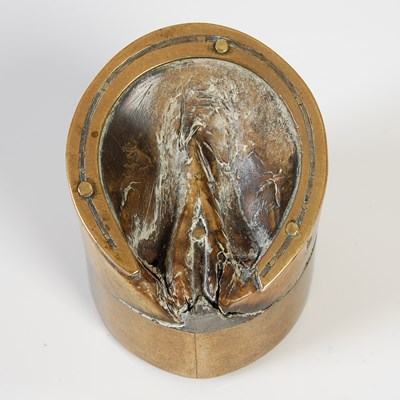 Lot 267 - A Scottish foal's foot snuff box, with brass...