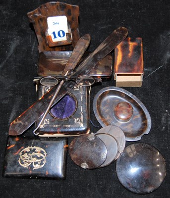 Lot 370B - A box of assorted tortoiseshell and faux...